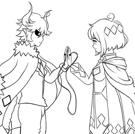 Etihw & Kcalb Lineart
